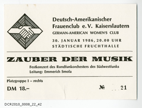 Eintrittskarte, Zauber der Musik (dc-r docu center ramstein CC BY-NC-SA)