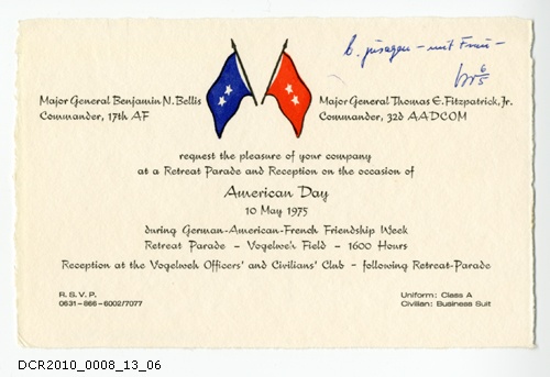 Einladung, American Day 10 May 1975 (dc-r docu center ramstein CC BY-NC-SA)