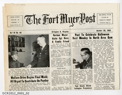 Zeitung, The Fort Myer Post Vol. 6 Nr. 46 October 28, 1955 (dc-r docu center ramstein RR-F)