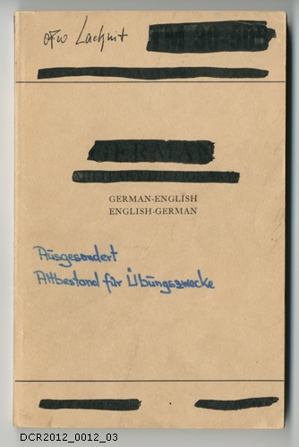 Wörterbuch, German Military Dictionary (dc-r docu center ramstein RR-F)