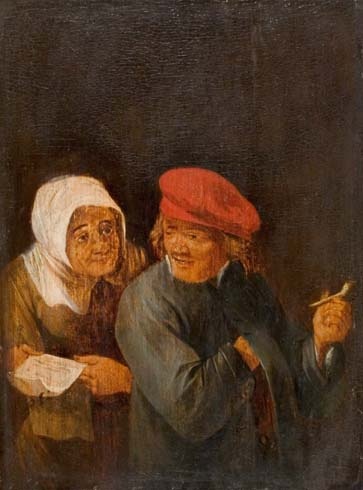 Mann mit Tabakpfeife und Frau mit Brief (Mittelrhein-Museum Koblenz CC BY-NC-SA)