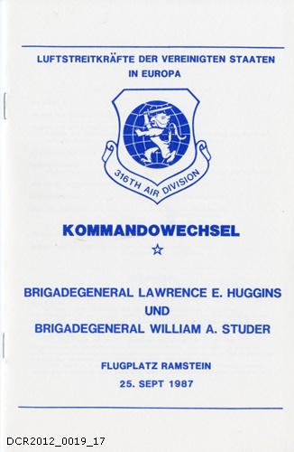 Programmheft , Change of Command, 316th Air Division (dc-r docu center ramstein RR-F)