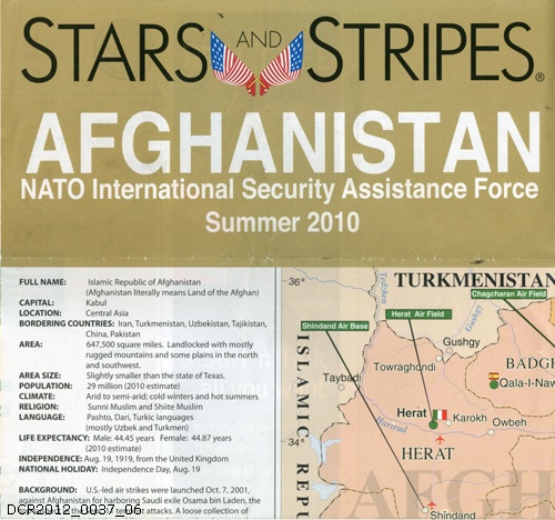 Landkarte, Afghanistan Summer 2010 (dc-r docu center ramstein RR-F)