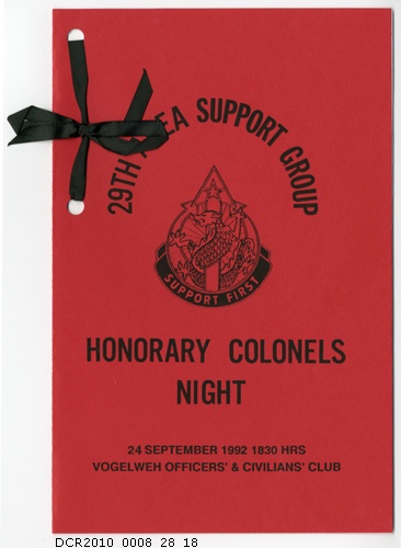 Programm, Honorary Colonels Night (dc-r docu center ramstein CC BY-NC-SA)
