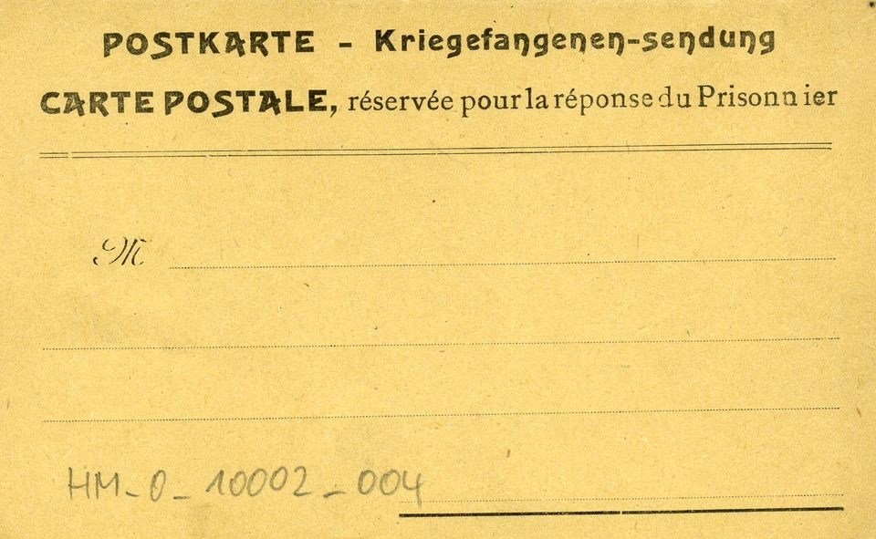 Postkarte - Kriegsgefangenensendung (Historisches Museum der Pfalz, Speyer CC BY)