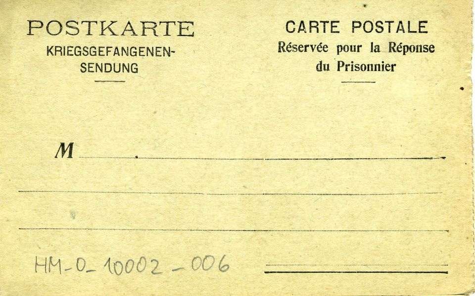 Postkarte Kriegsgefangenensendung (Historisches Museum der Pfalz, Speyer CC BY)