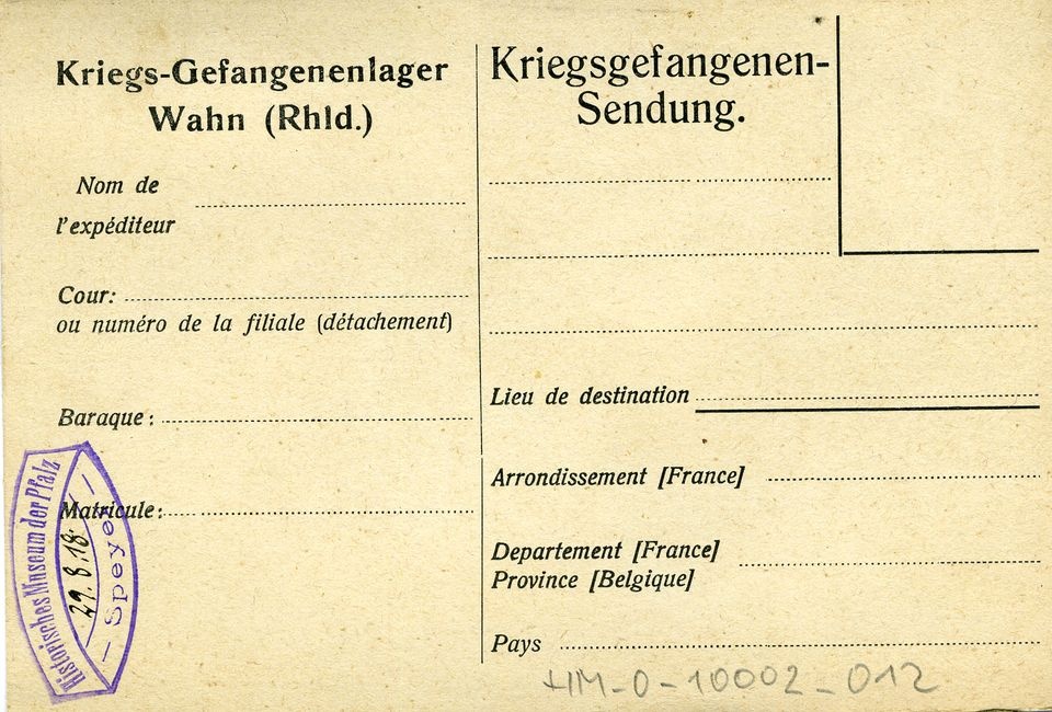 Französische Kriegsgefangenensendung (Historisches Museum der Pfalz, Speyer CC BY)