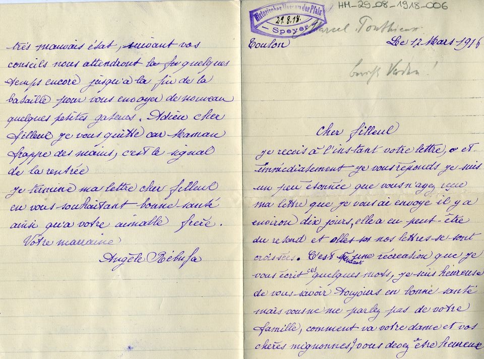 Französischer Brief aus Toulon (Historisches Museum der Pfalz, Speyer CC BY)