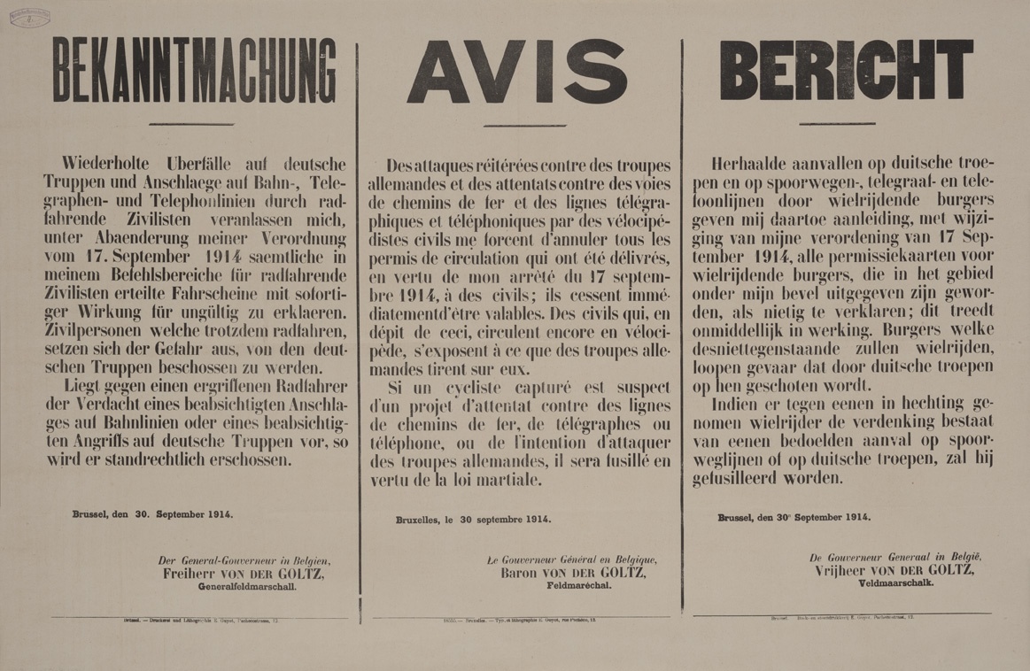 Bekanntmachung in drei Sprachen (Historisches Museum der Pfalz, Speyer CC BY)