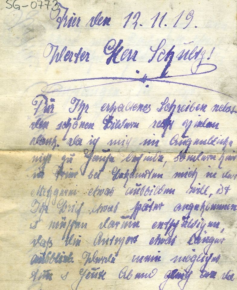Brief an Herrn Schultz (Historisches Museum der Pfalz, Speyer CC BY)