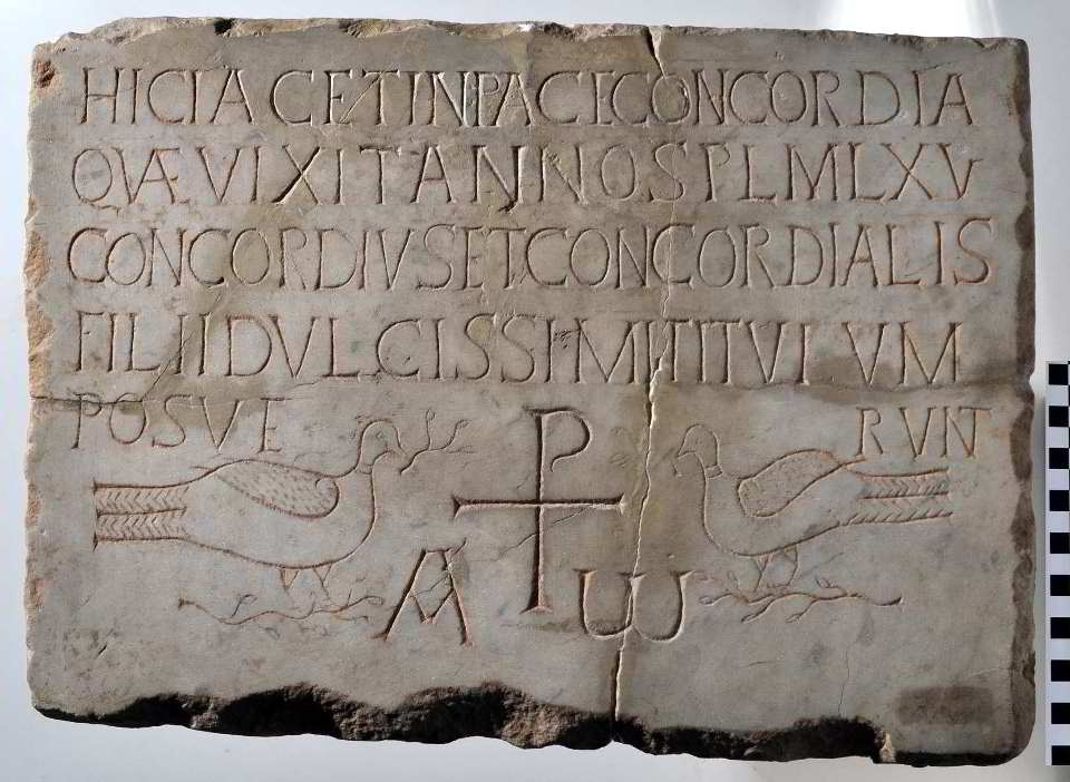 Frühchristliche Grabinschrift für Concordia (Rheinisches Landesmuseum Trier CC BY-NC-SA)