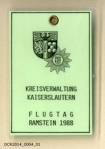 Ansteckschild, Flugtag Ramstein 1988 (dc-r docu center ramstein CC BY-NC-SA)