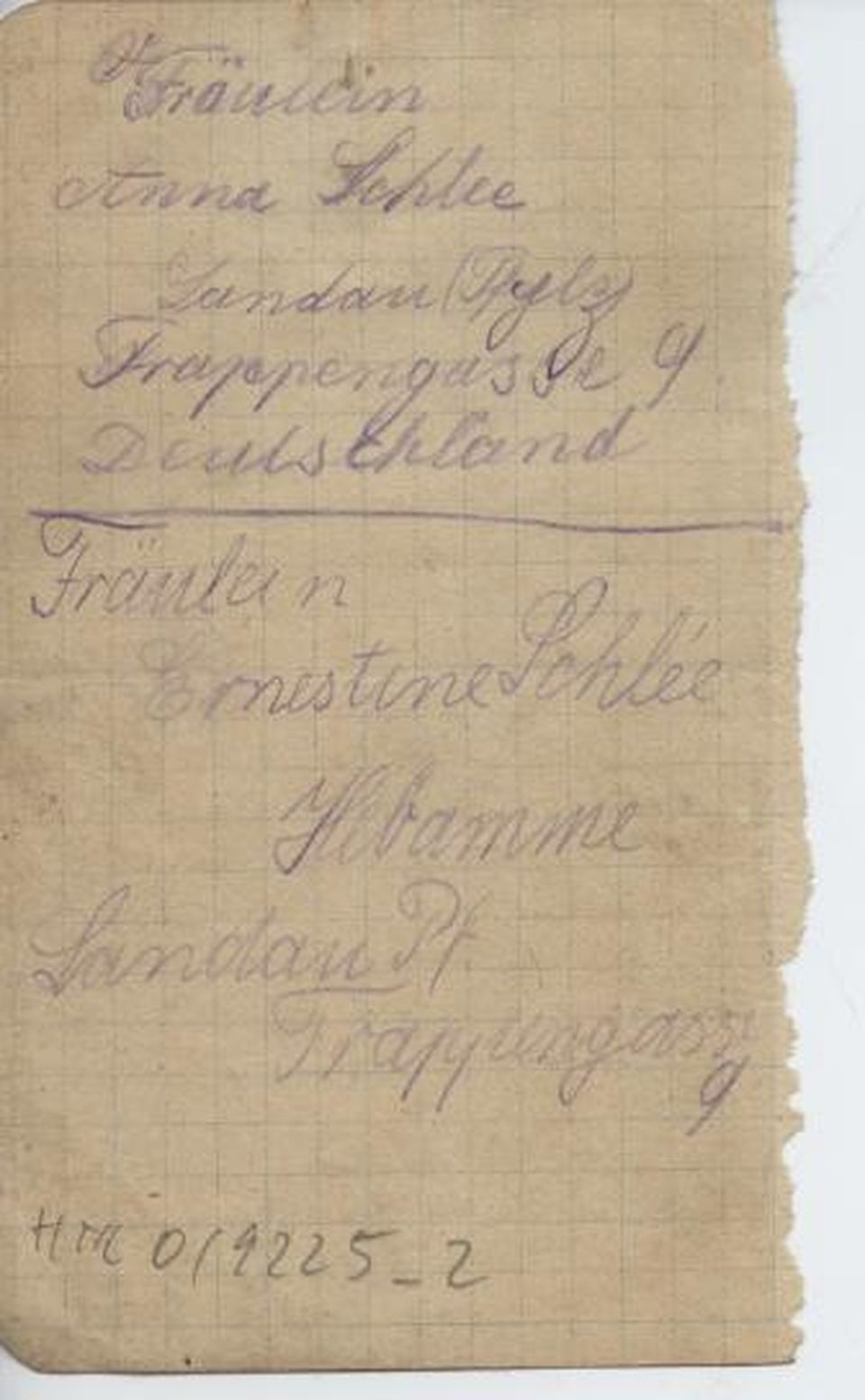 Zettel mit drei Adressen (Historisches Museum der Pfalz, Speyer CC BY)