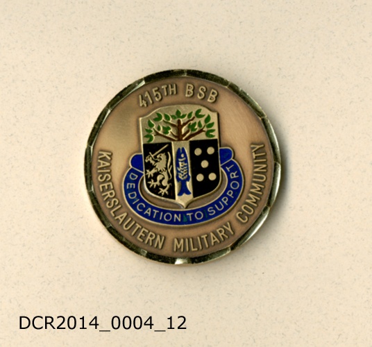 Gedenkmünze, Challenge Coin, 415th BSB Kaiserslautern Military Community (dc-r docu center ramstein CC BY-NC-SA)