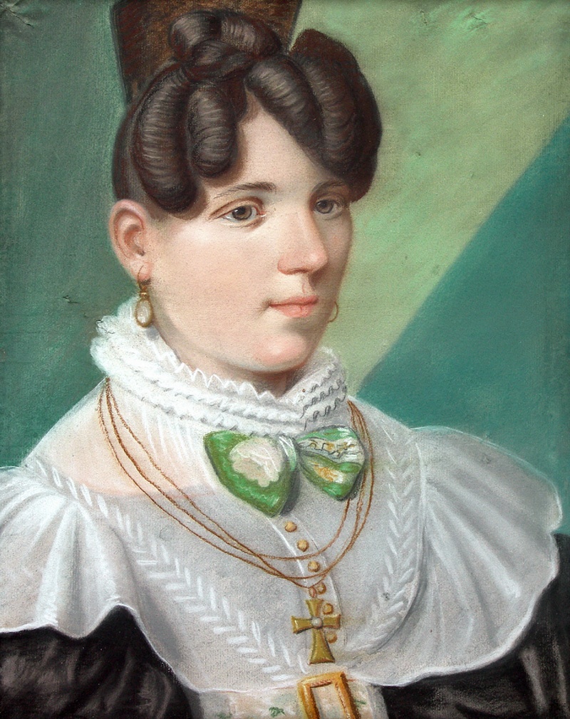Porträt einer jungen Frau im Biedermeierkostüm (Stadtmuseum Simeonstift Trier CC BY-NC-ND)