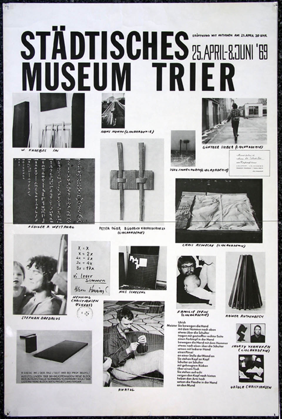 Plakat zur Ausstellung von Joseph Beuys in Trier (Stadtmuseum Simeonstift Trier CC BY-NC-ND)
