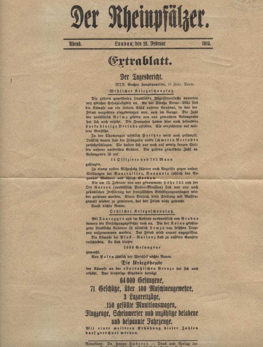 Extrablatt (Historisches Museum der Pfalz, Speyer CC BY)