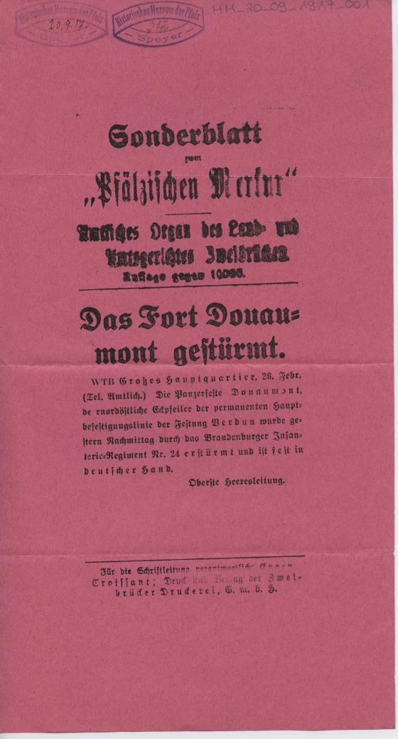 Sonderblatt (Historisches Museum der Pfalz, Speyer CC BY)
