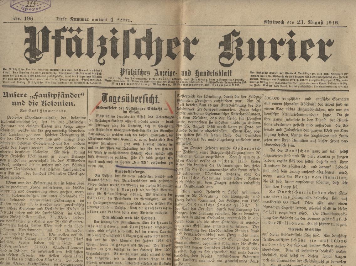 Zeitung (Historisches Museum der Pfalz, Speyer CC BY)