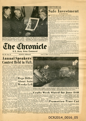 Standortzeitung, The Chroncile, Vol. 20, Nr. 42, 3. Juni 1966 (dc-r docu center ramstein CC BY-NC-SA)