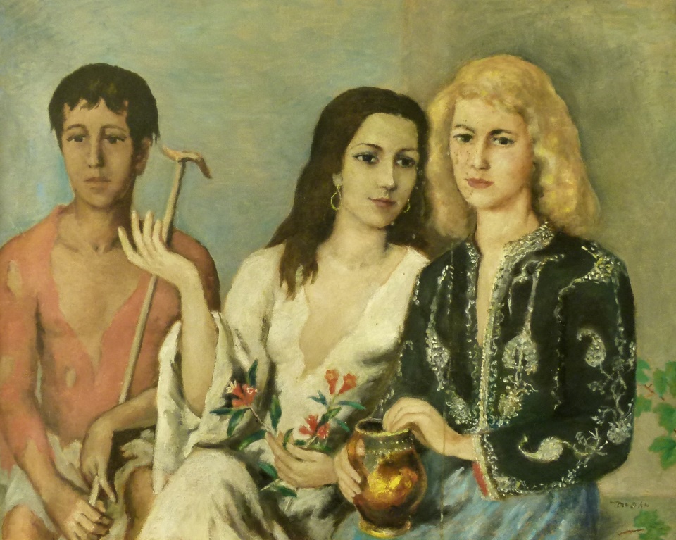 Figurengruppe mit zwei Frauen und blindem Bettlerjungen (Stadtmuseum Simeonstift Trier CC BY-NC-ND)