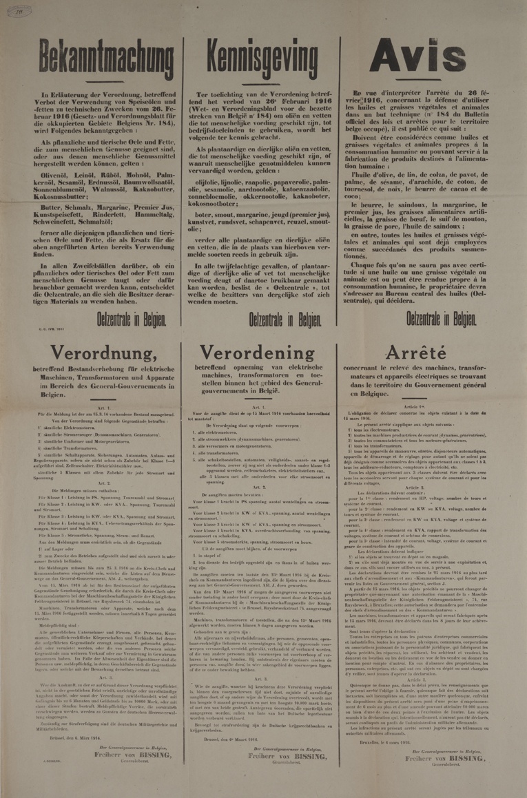 Bekanntmachung und Verordnung, dreisprachig (Historisches Museum der Pfalz, Speyer CC BY)