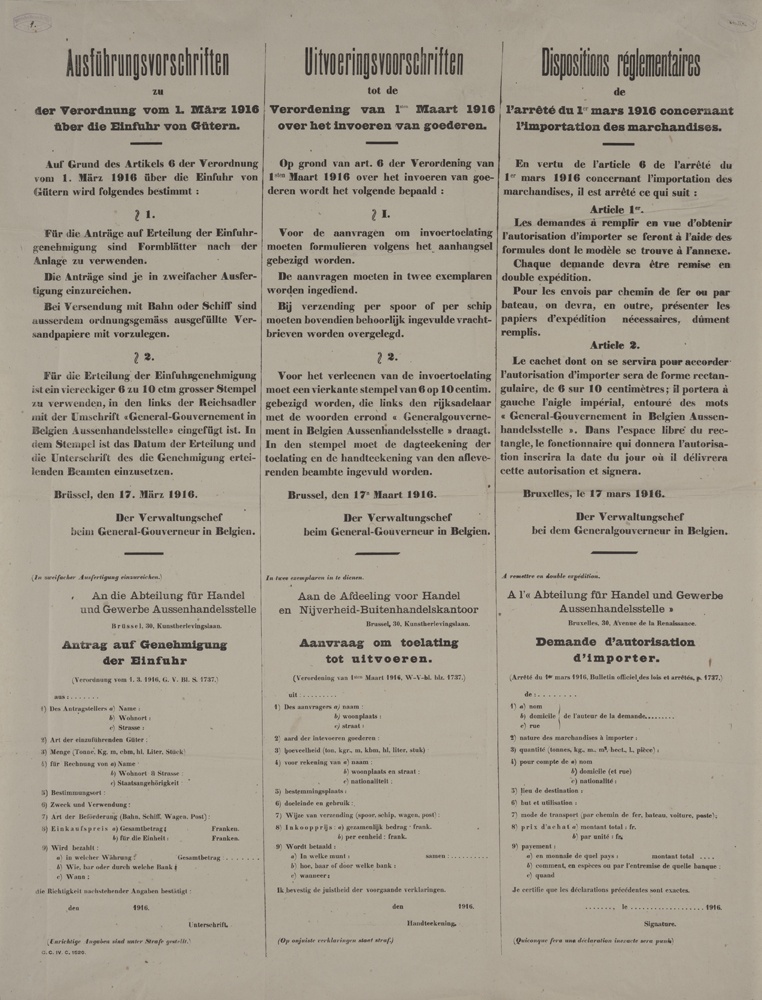 Ausführungsvorschriften, dreisprachig (Historisches Museum der Pfalz, Speyer CC BY)