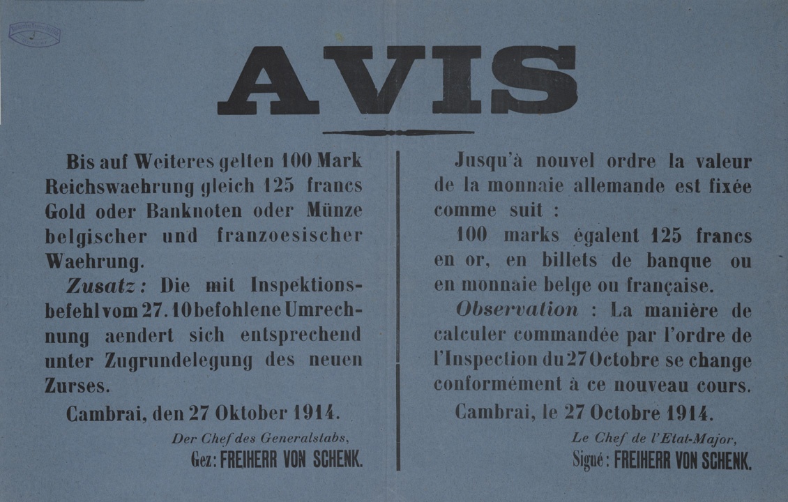 Bekanntmachung, zweisprachig (Historisches Museum der Pfalz, Speyer CC BY)