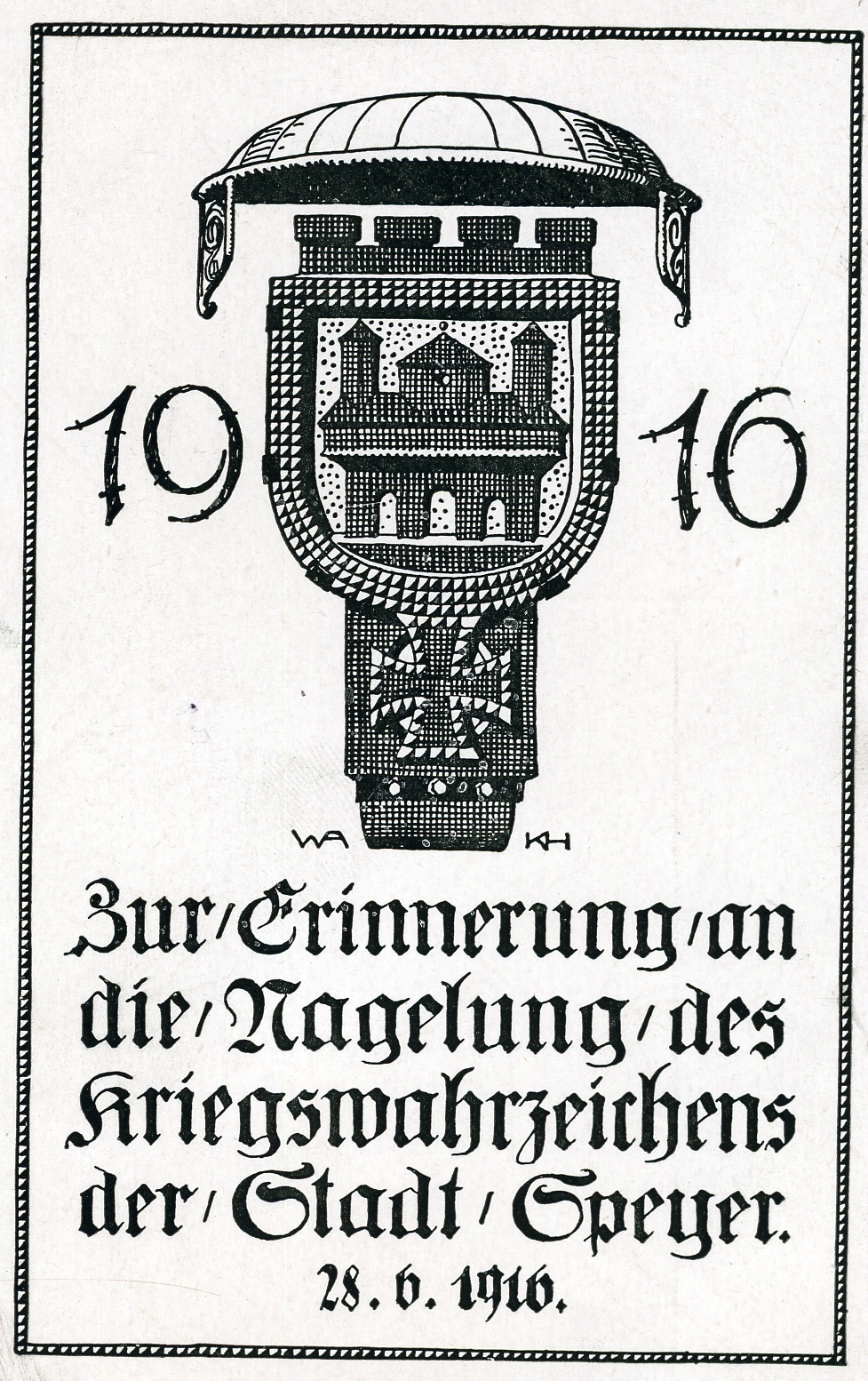 Postkarte "Kriegswahrzeichen" (Historisches Museum der Pfalz, Speyer CC BY)