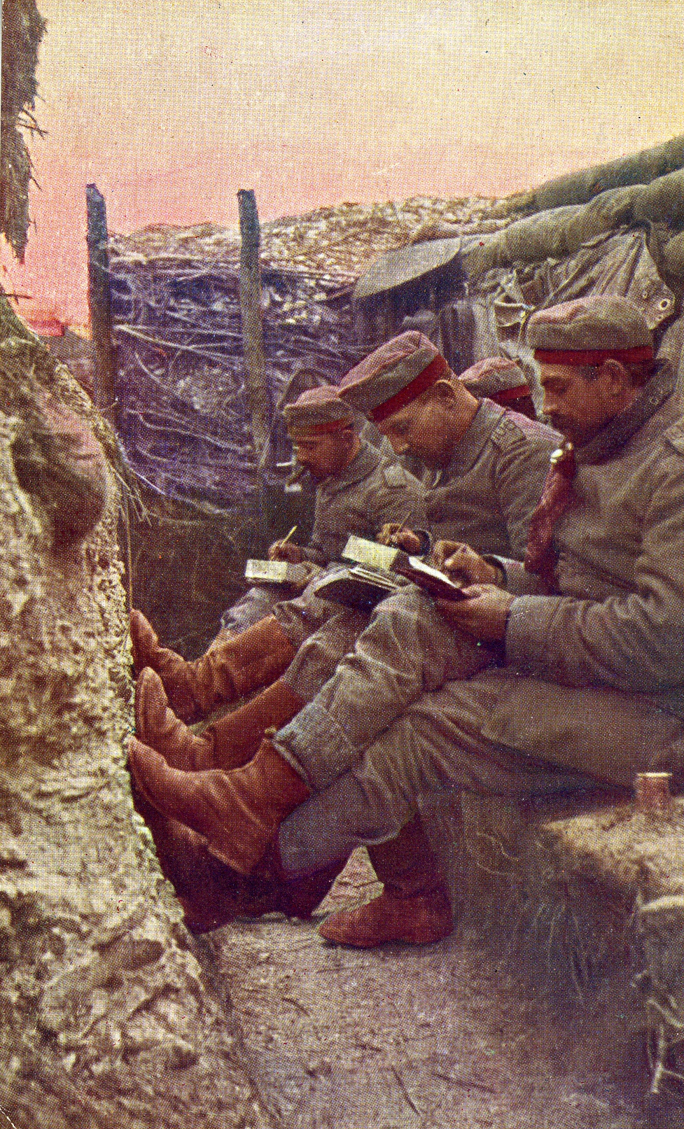 Fotopostkarte "Soldaten im Schützengraben" (Historisches Museum der Pfalz, Speyer CC BY)