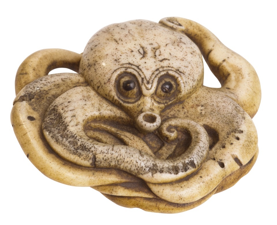 Katabori-Netsuke eines Oktopus (tako) (Stadtmuseum Simeonstift Trier CC BY-NC-ND)