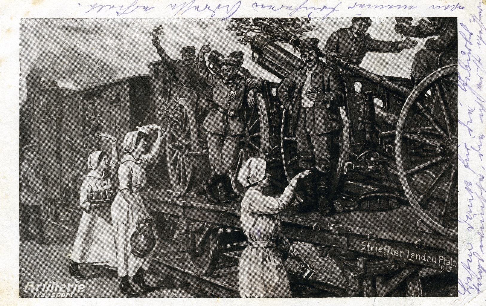 Bildpostkarte "Artillerie-Transport" (Historisches Museum der Pfalz, Speyer CC BY)