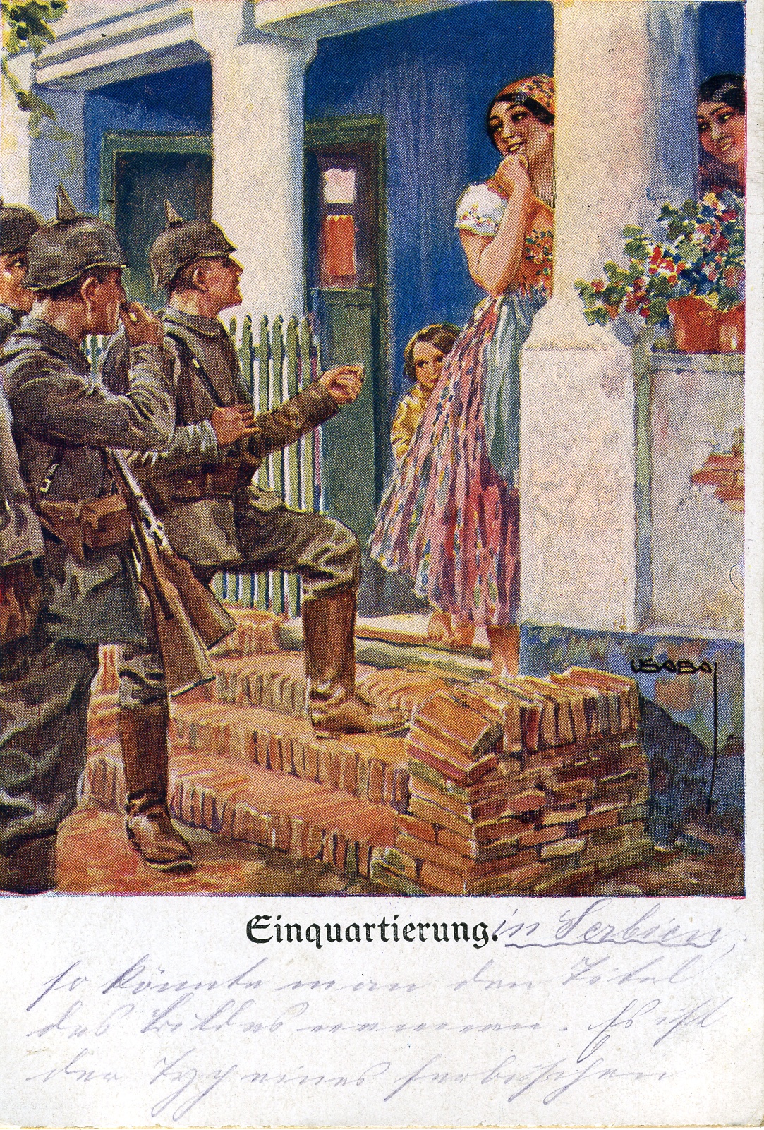 Feldpostkarte "Einquartierung" (Historisches Museum der Pfalz, Speyer CC BY)