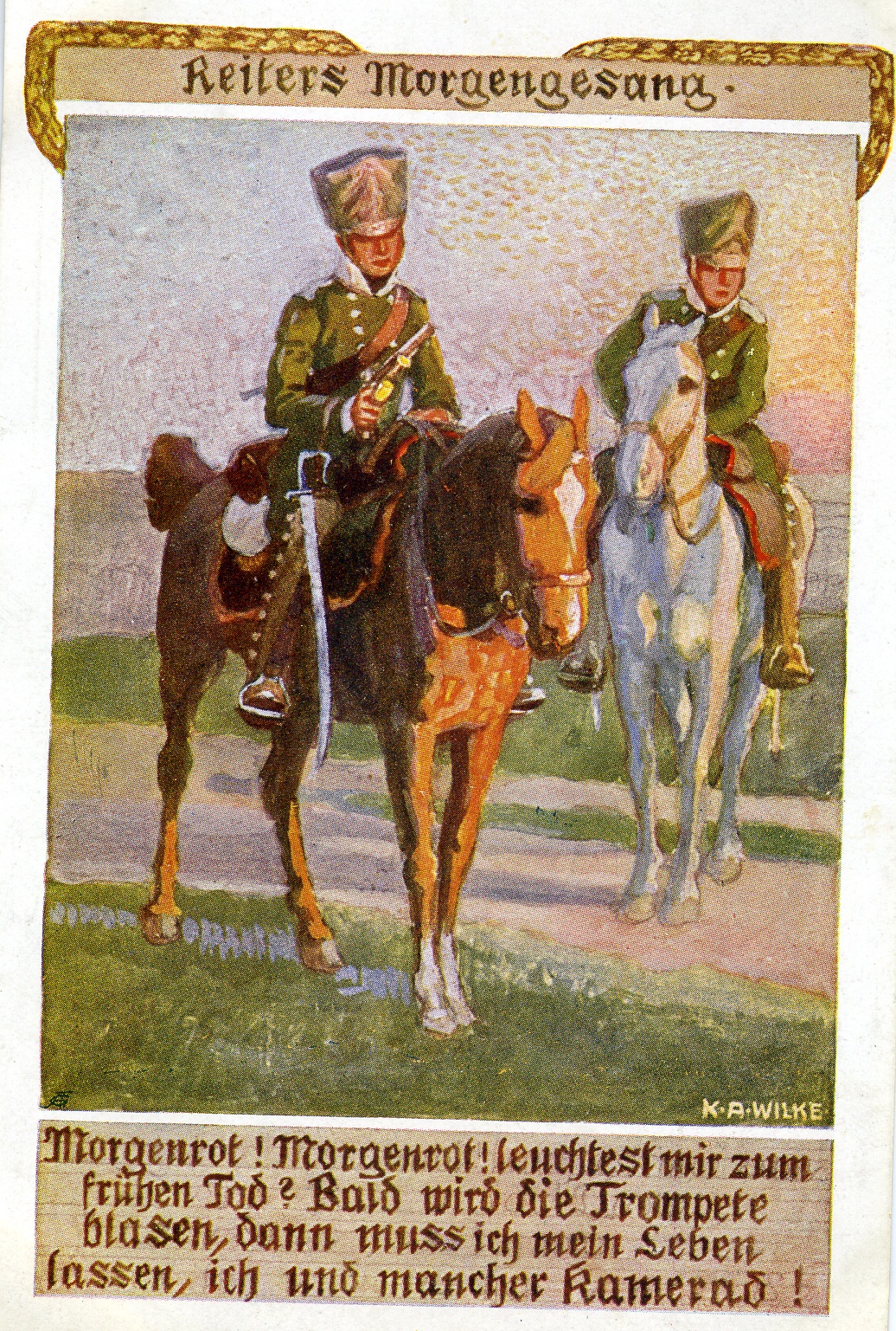 Postkarte "Reiters Morgengesang" (Historisches Museum der Pfalz, Speyer CC BY)
