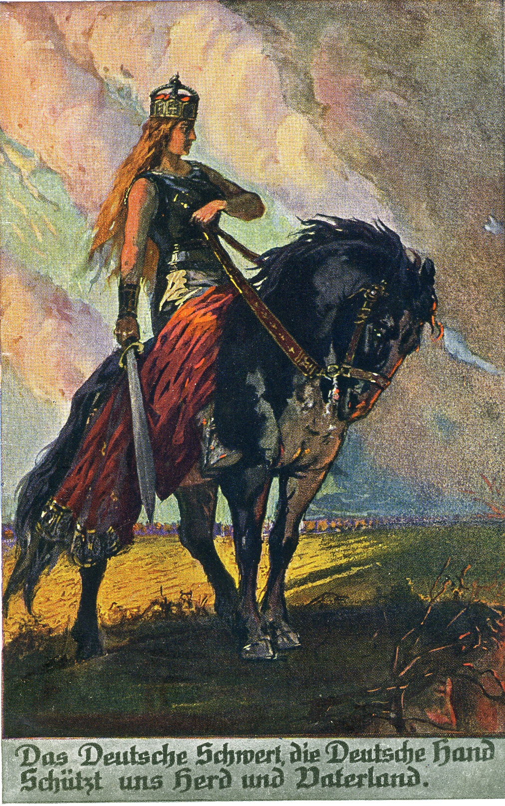 Postkarte "Germania zu Pferde" (Historisches Museum der Pfalz, Speyer CC BY)