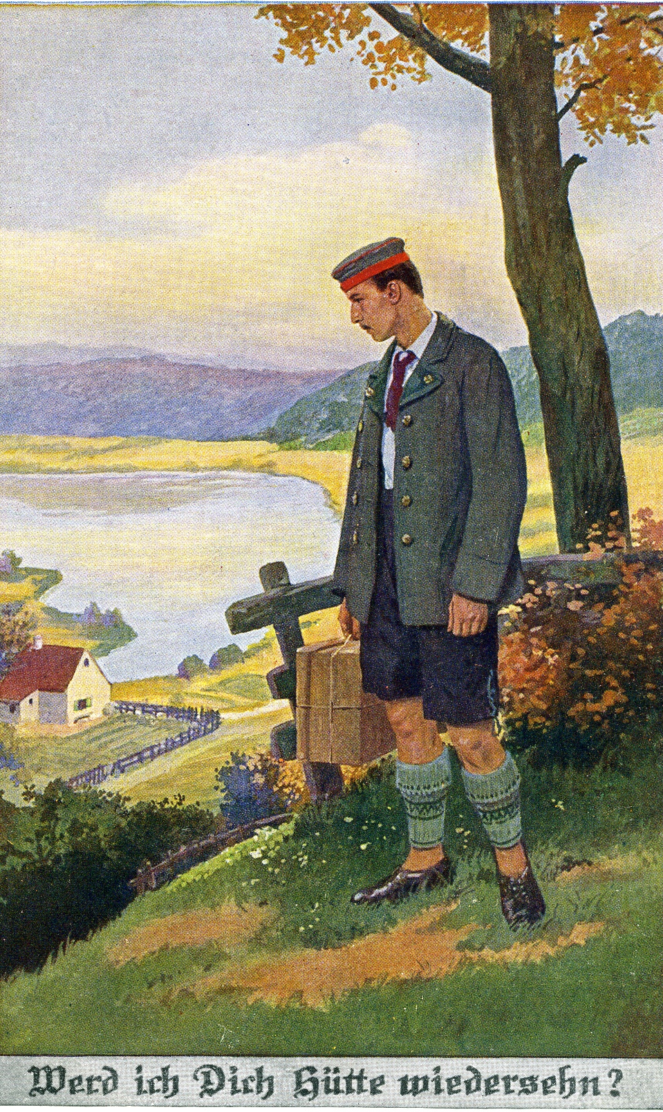 Postkarte "Werd ich dich Hütte wiedersehen?" (Historisches Museum der Pfalz, Speyer CC BY)