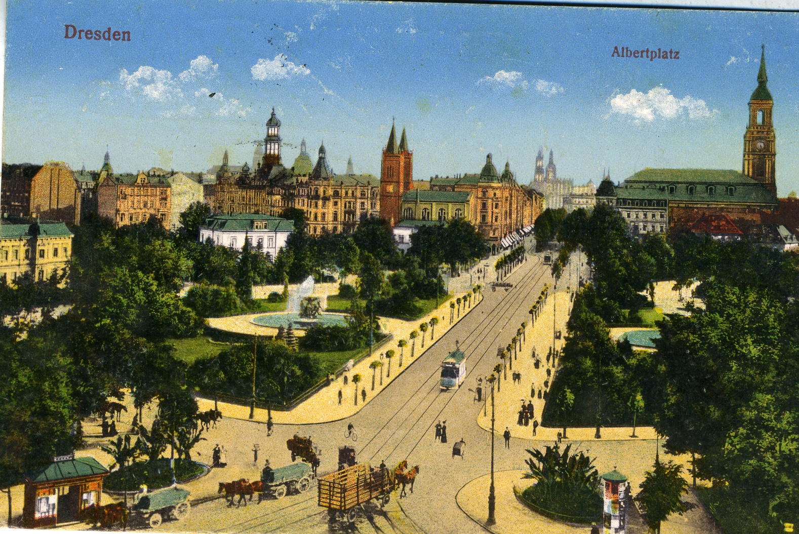 Postkarte "Albertplatz, Dresden" (Historisches Museum der Pfalz, Speyer CC BY)