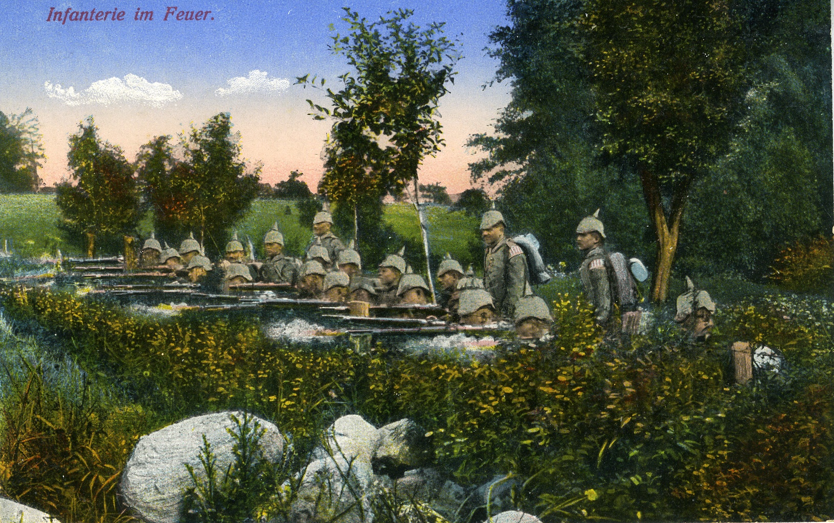 Postkarte "Infanterie im Feuer" (Historisches Museum der Pfalz, Speyer CC BY)