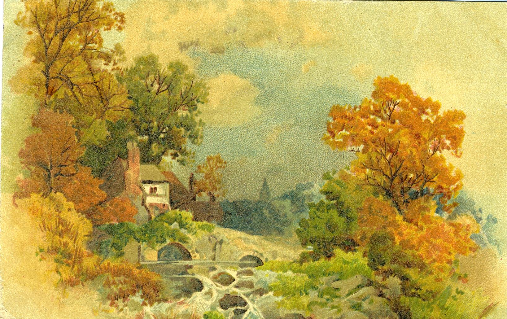 Postkarte "Herbstliche Szene" (Historisches Museum der Pfalz, Speyer CC BY)