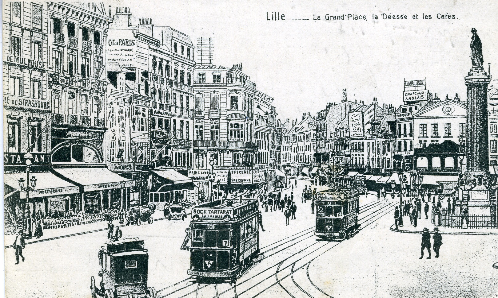 Postkarte "Lille, La Grand Place" (Historisches Museum der Pfalz, Speyer CC BY)