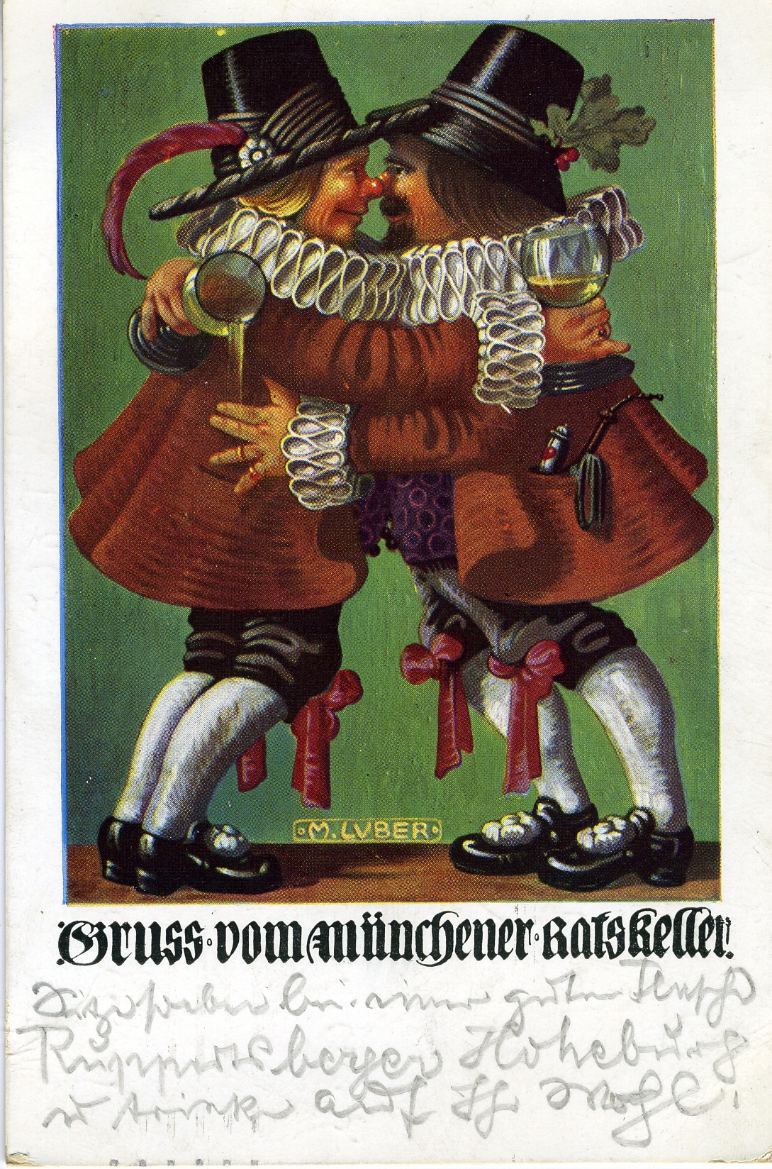 Postkarte "Gruss vom Münchener Ratskeller" (Historisches Museum der Pfalz, Speyer CC BY)