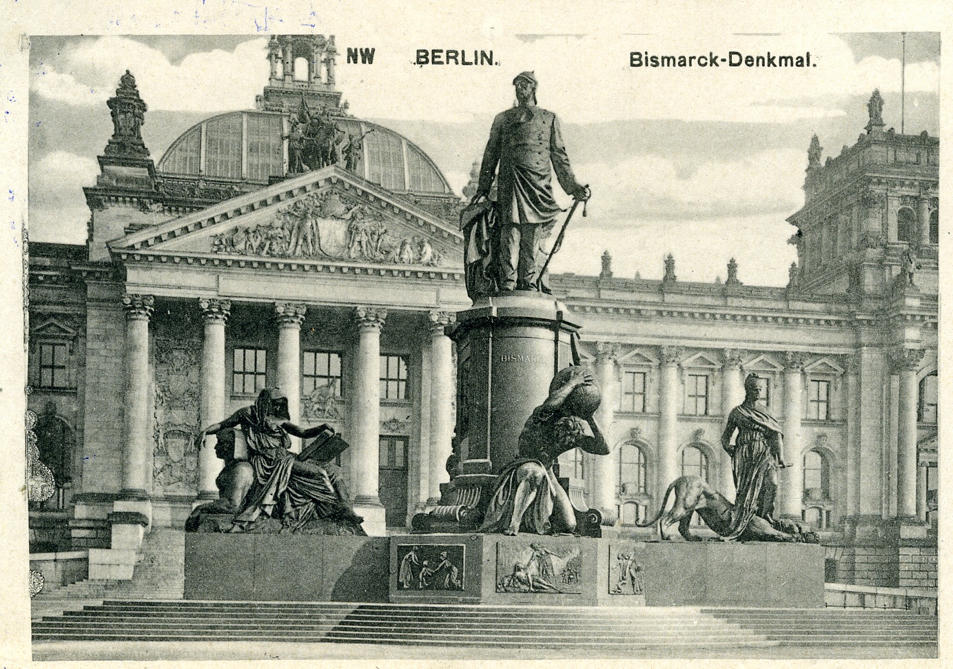 Postkarte "Bismarck-Denkmal, Berlin" (Historisches Museum der Pfalz, Speyer CC BY)