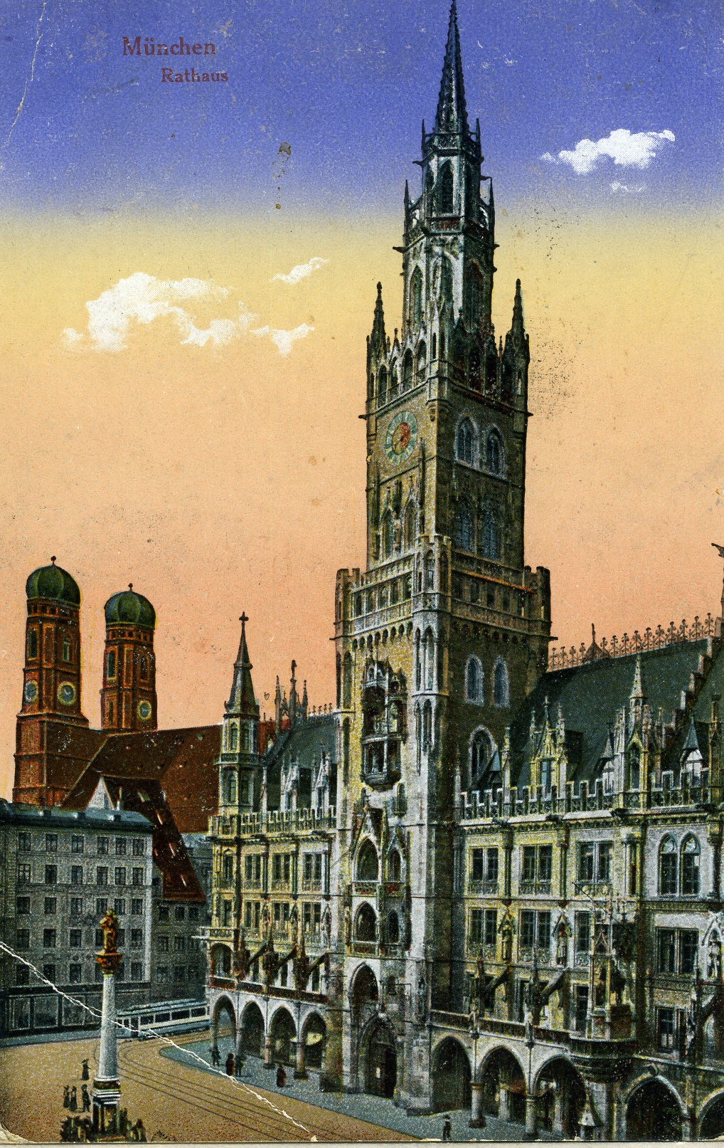 Postkarte "München, Rathaus" (Historisches Museum der Pfalz, Speyer CC BY)