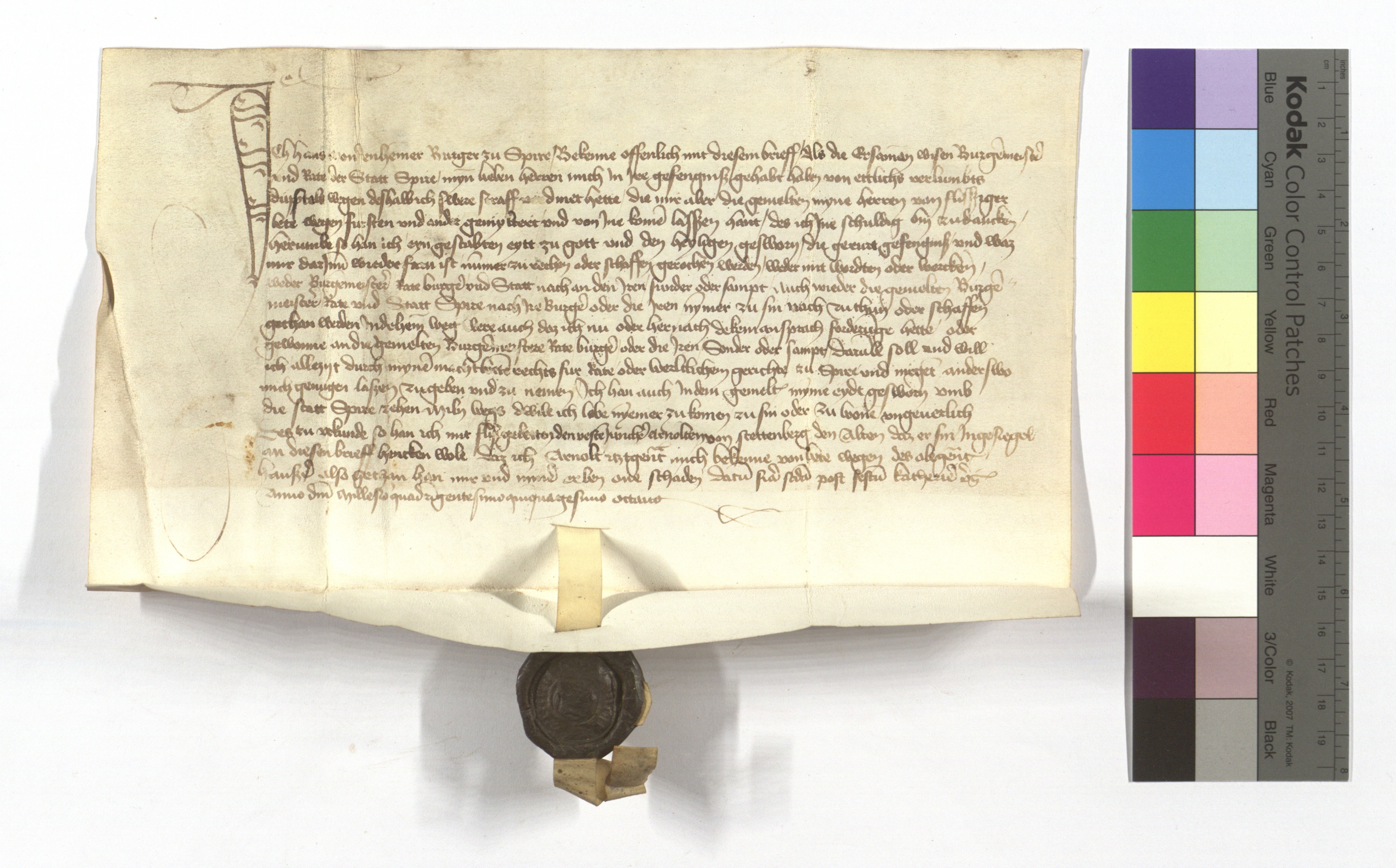 Urkunde 1 U 1458-11-27a (Altpörtel Speyer CC BY-NC-SA)