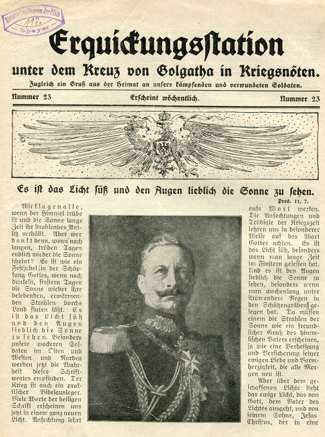 Missionsblatt "Erquickungsstation Nr. 23" (Historisches Museum der Pfalz, Speyer CC BY-NC-ND)