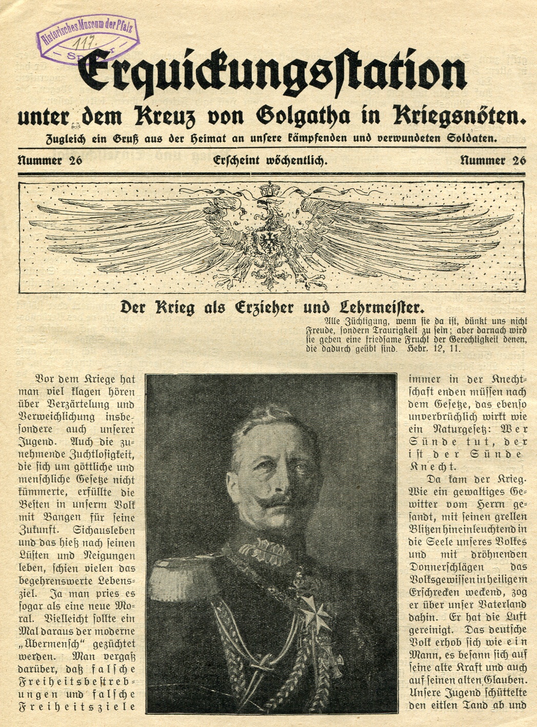 Missionsblatt "Erquickungsstation Nr. 26" (Historisches Museum der Pfalz, Speyer CC BY-NC-ND)