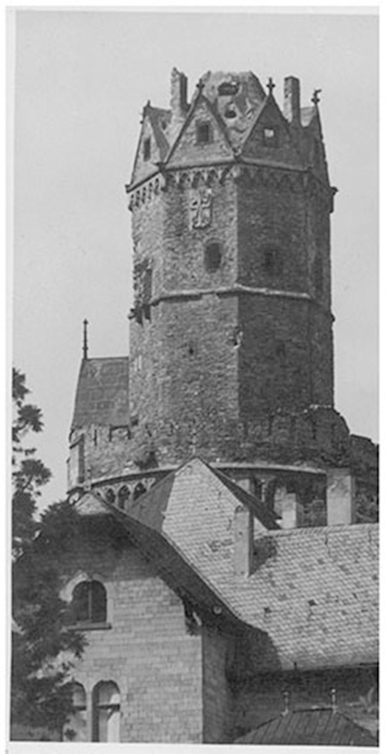 Postkarte mit Nahaufnahme des Runden Turms (Stadtmuseum Andernach CC BY-NC-SA)