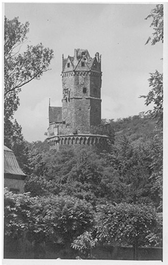Postkarte mit Abbildung des Runden Turms aus nord-östlicher Richtung (Stadtmuseum Andernach CC BY-NC-SA)