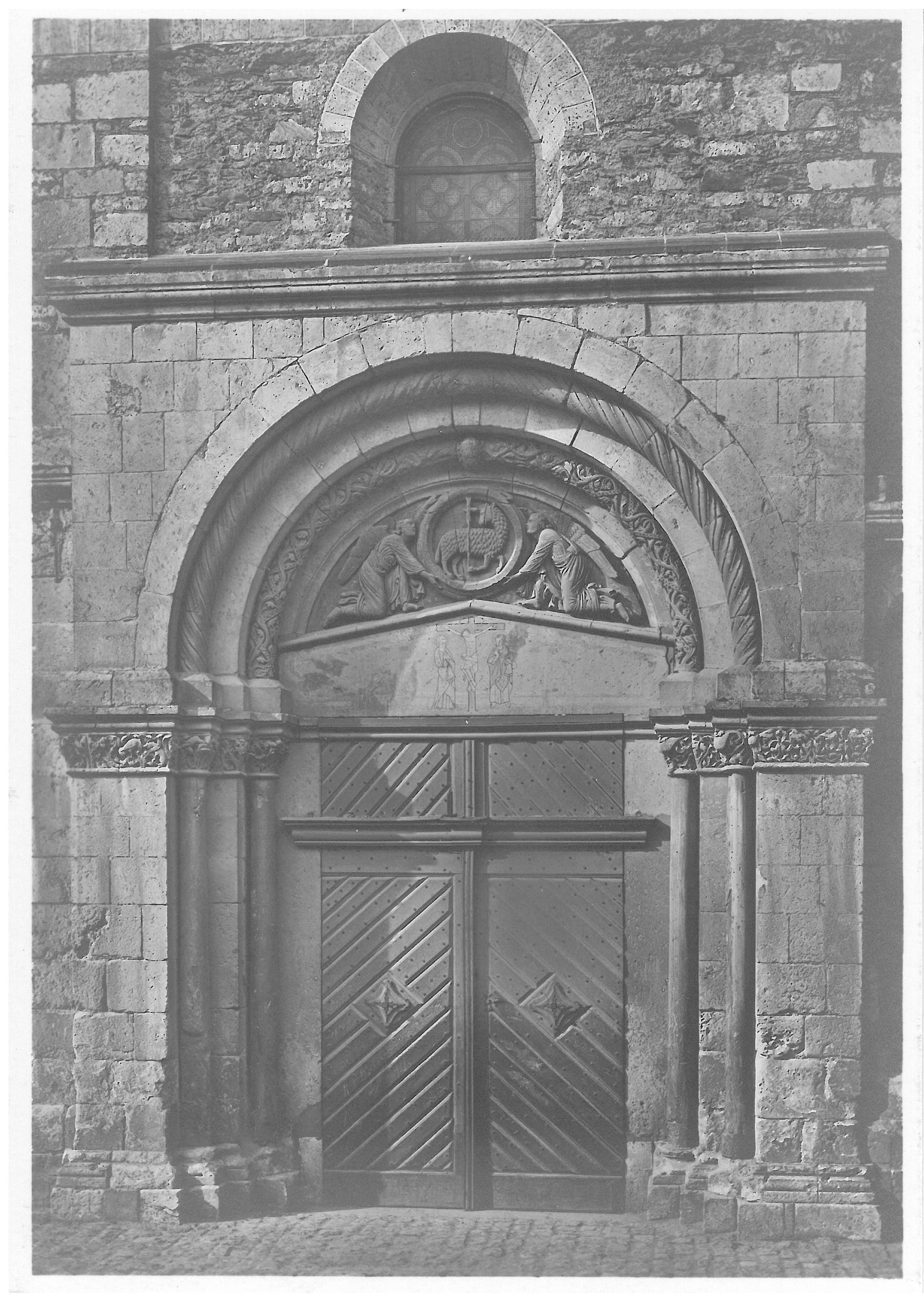 Postkarte mit Abbildung des Südportals des Mariendoms (Stadtmuseum Andernach CC BY-NC-SA)