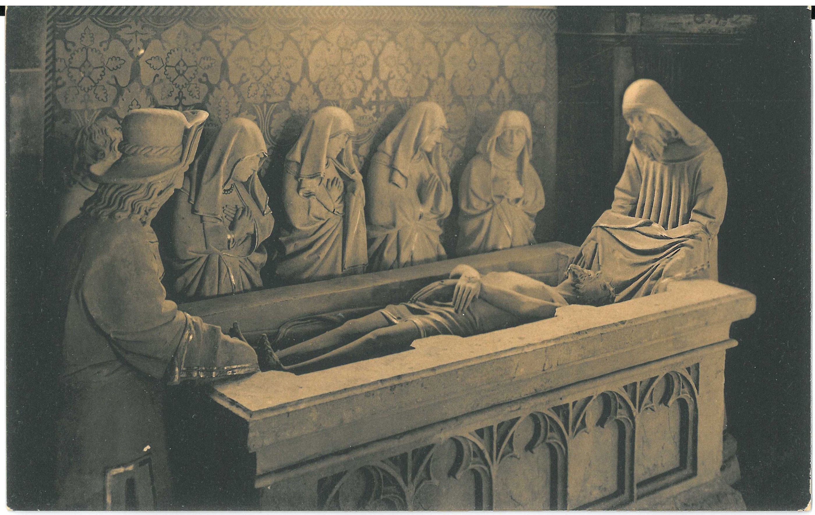 Postkarte mit Abbildung des Heiligen Grabs im Mariendom (Stadtmuseum Andernach CC BY-NC-SA)
